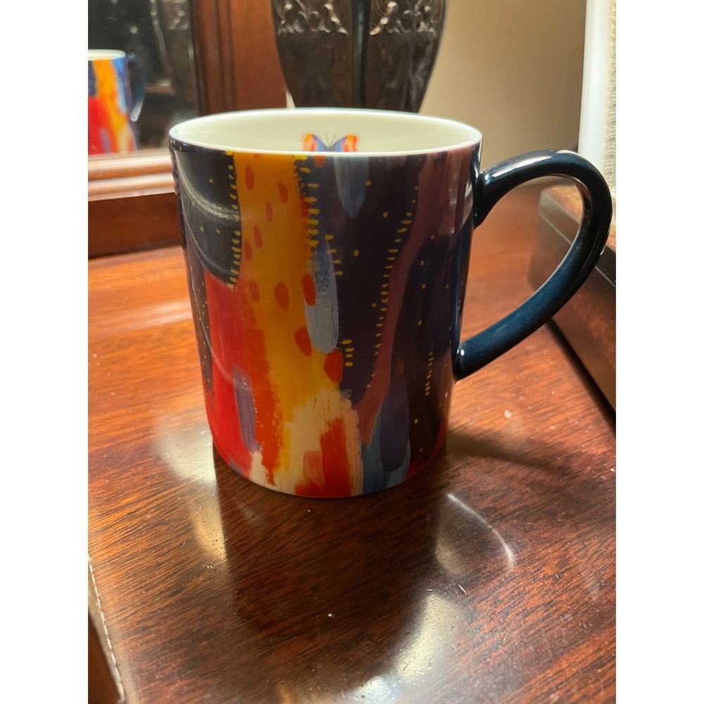 Lang Dash of Gold Coffee Mug 14 oz Ceramic Butterfly Accent New no box